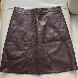 Zara Burgundy leather skirt